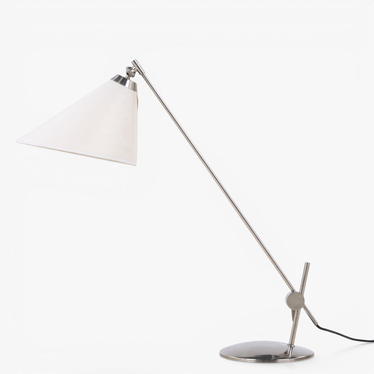 Bordlampe i forniklet metal