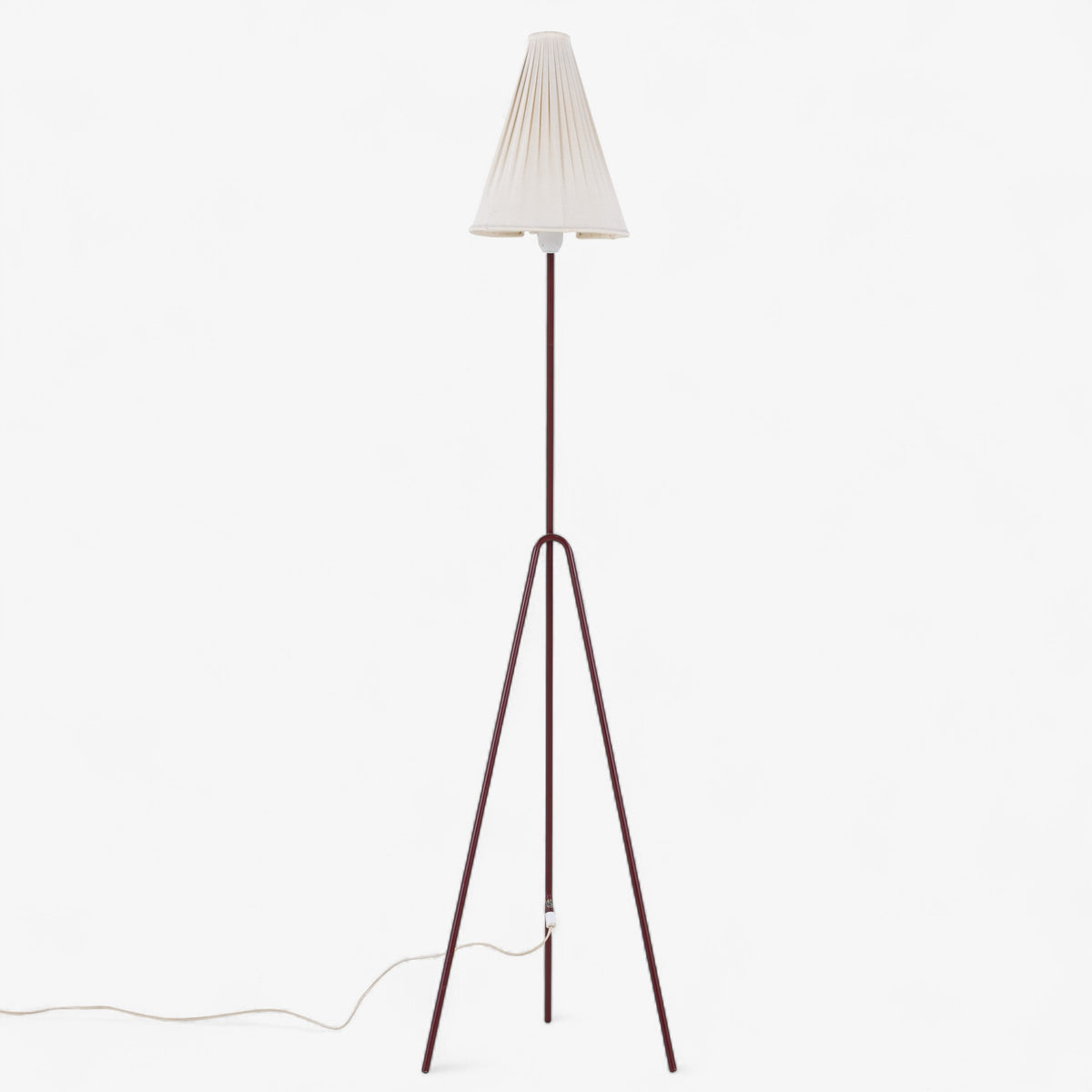 Floor lamp in red lacquered metal
