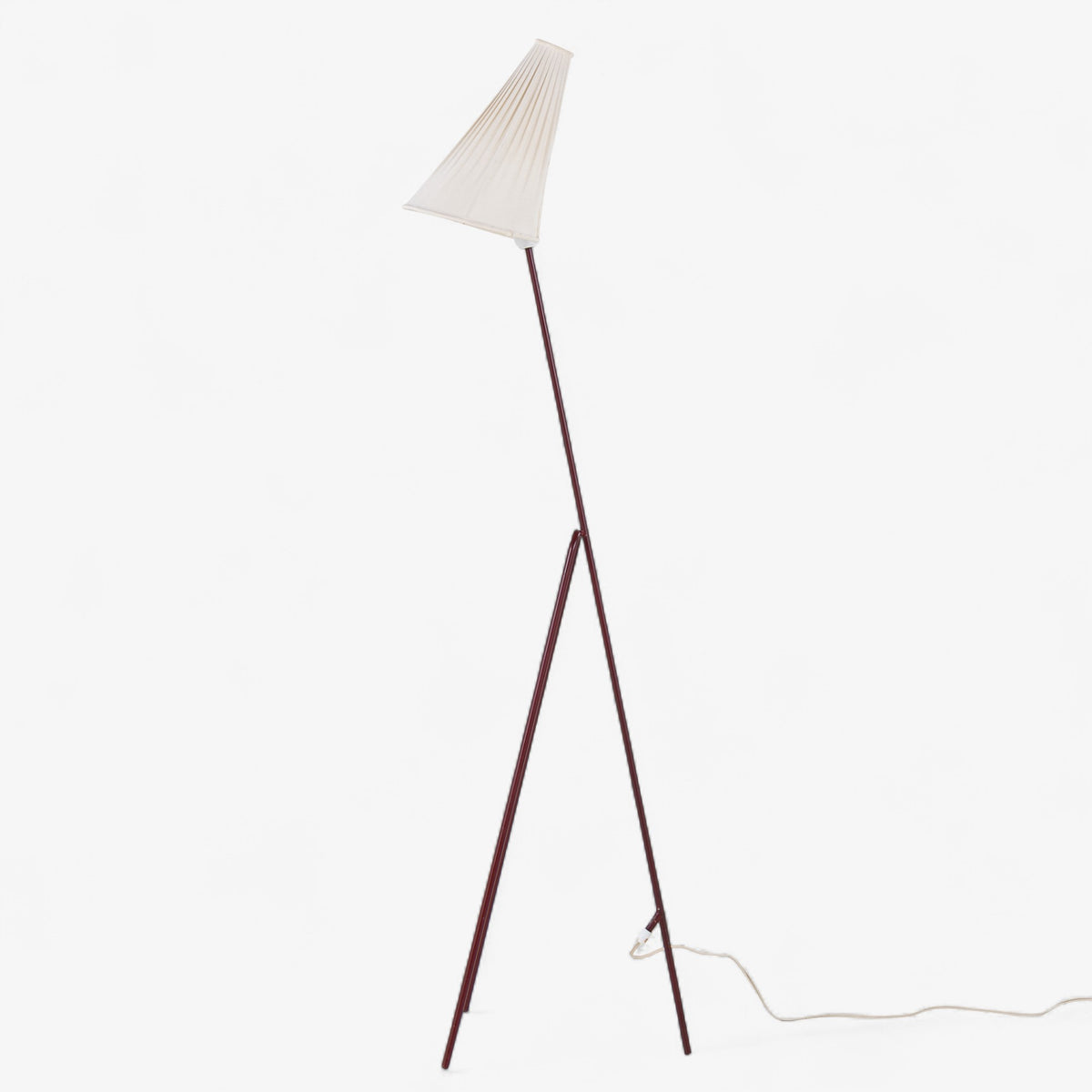 Floor lamp in red lacquered metal