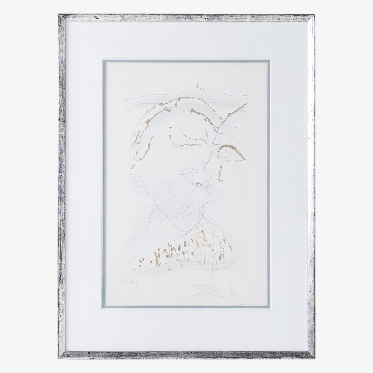 Mixed media in silver frame