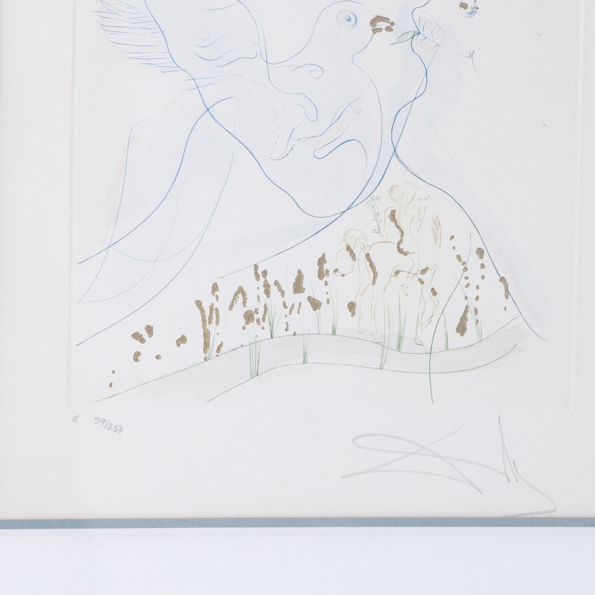 Mixed media in silver frame