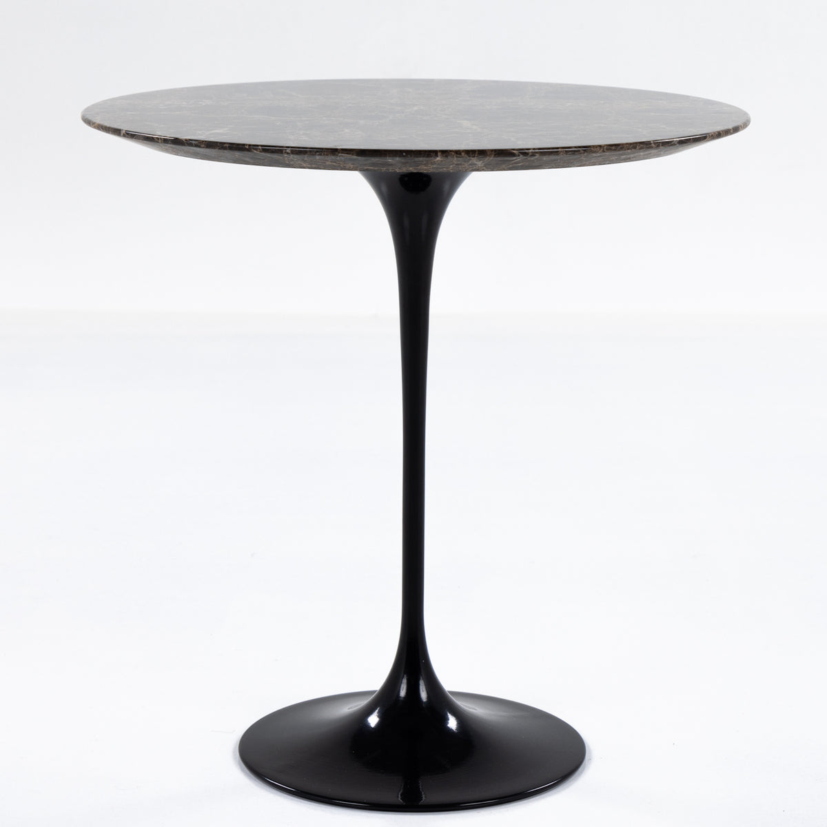 Saarinen Round sidebord i brunt marmor