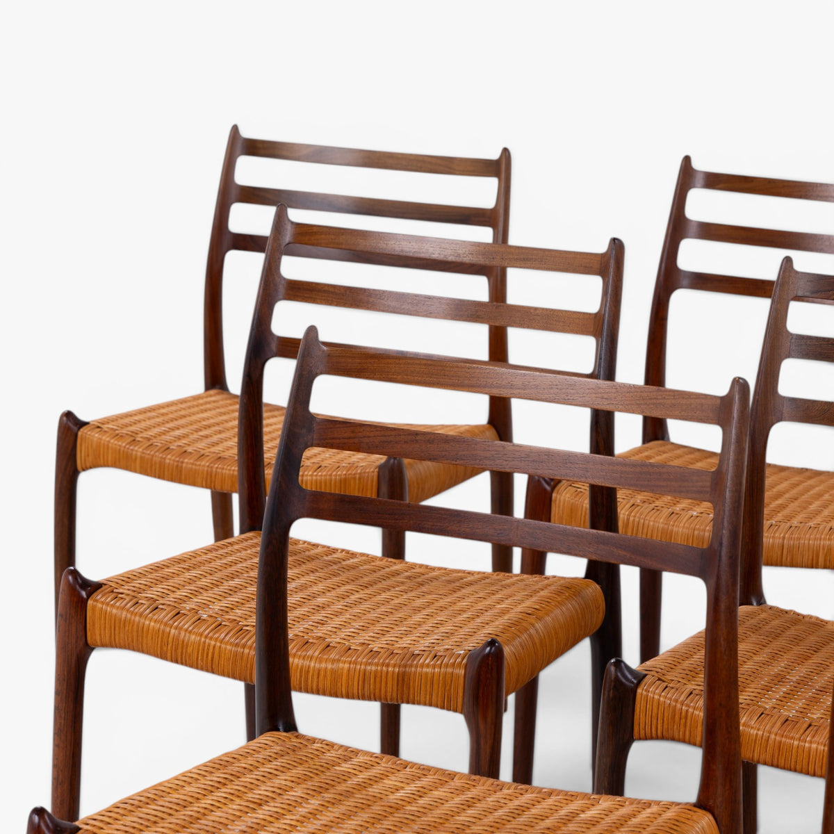 NO 78 - Set of 6 dining chairs in rosewood