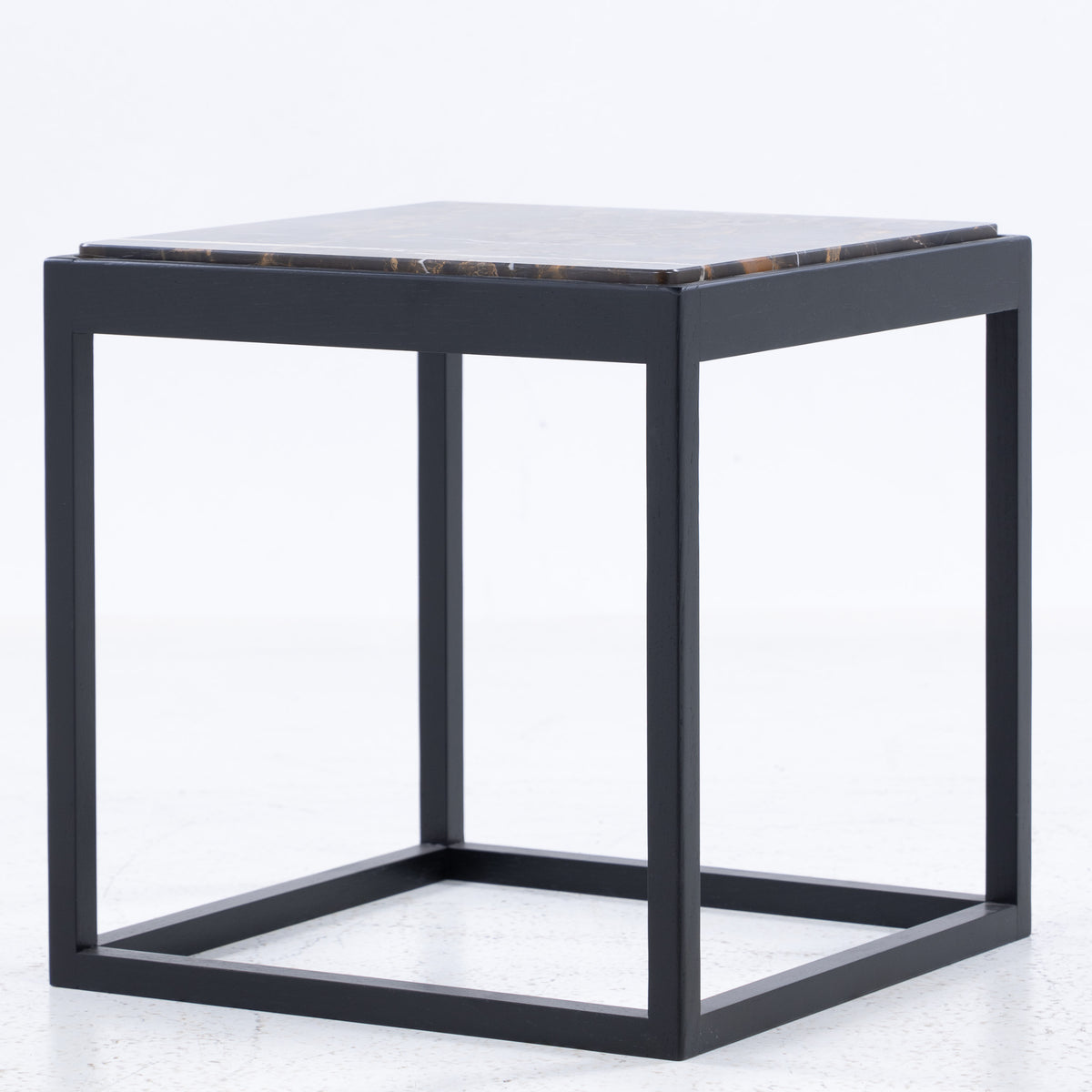 Cube table in black stained oak
