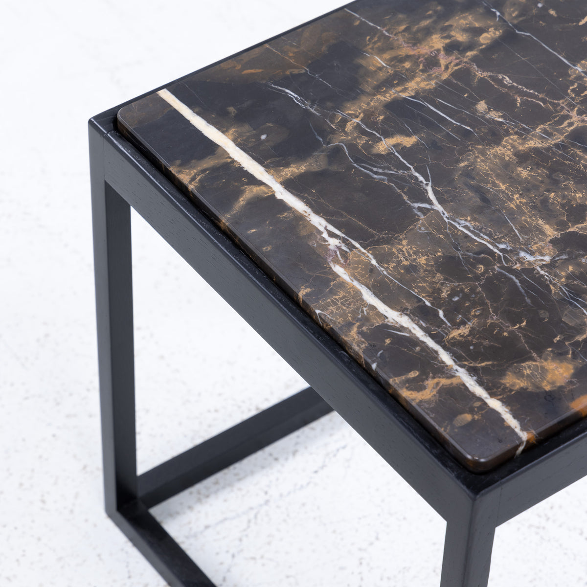 Cube table in black stained oak