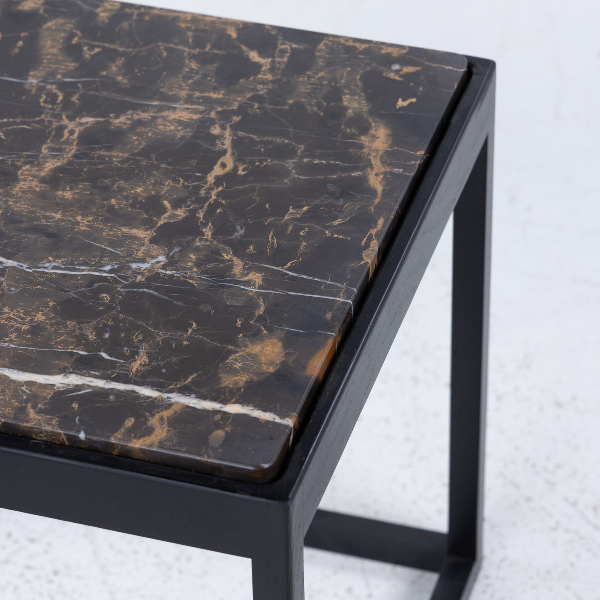 Cube table in black stained oak