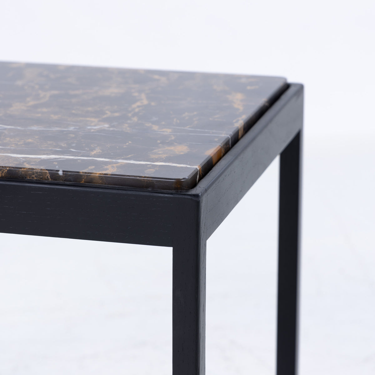 Cube table in black stained oak