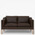 BM 2212 – Reupholstered 2-seater sofa in protected leather (Mocca)