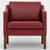 BM 2321 – Reupholstered easy chair in protected leather (Indian Red)
