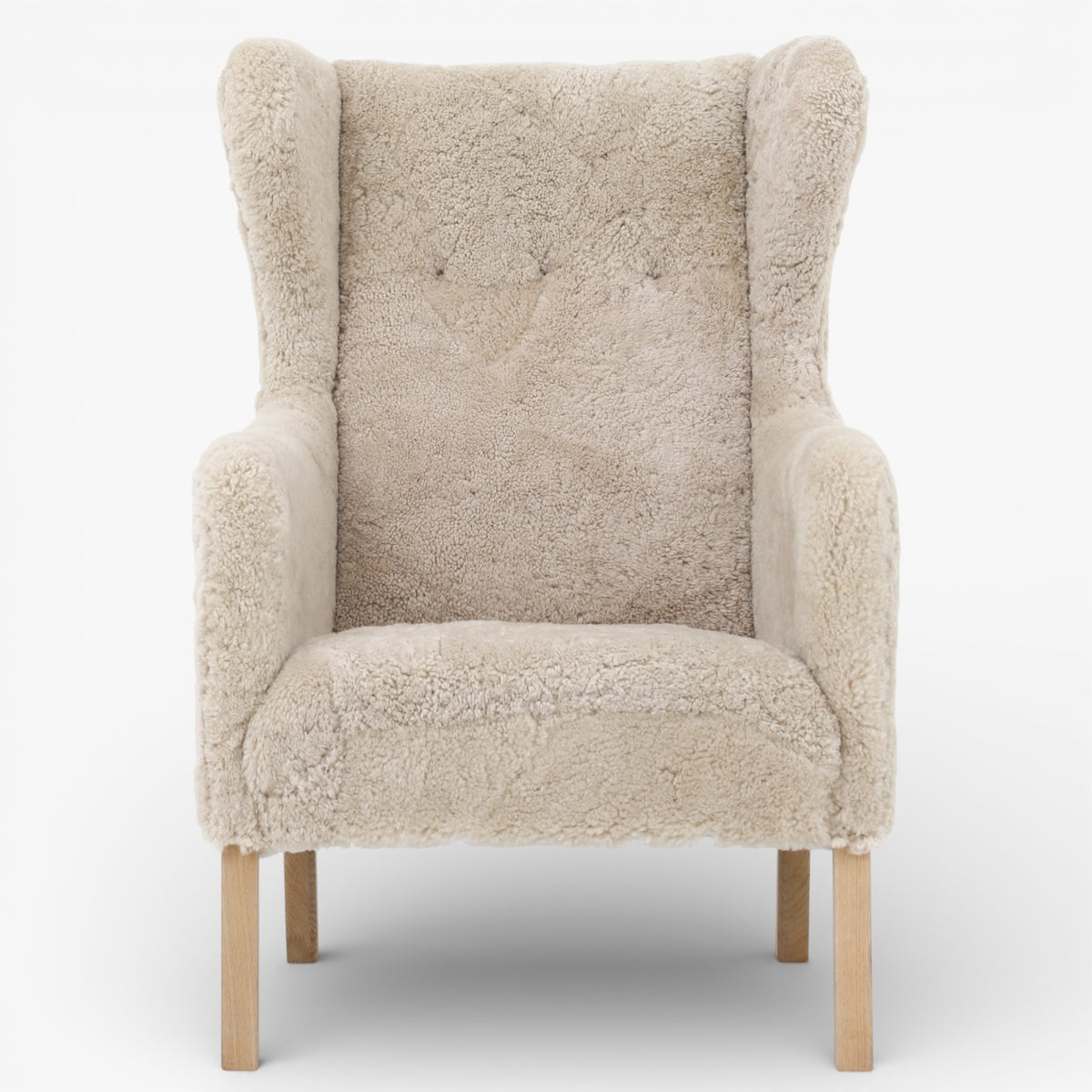 'Slotsholm' wingback chair in lambskin