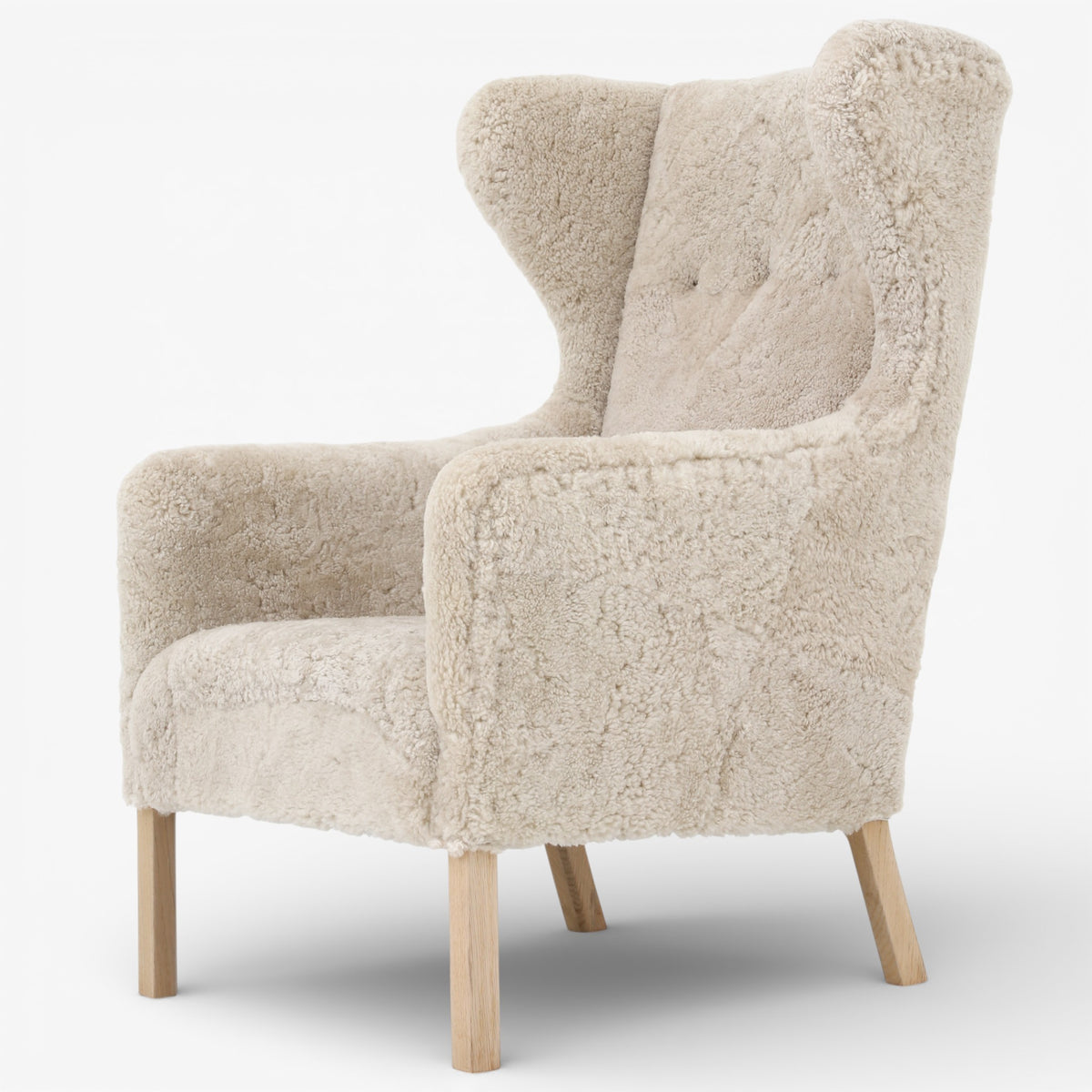 'Slotsholm' wingback chair in lambskin