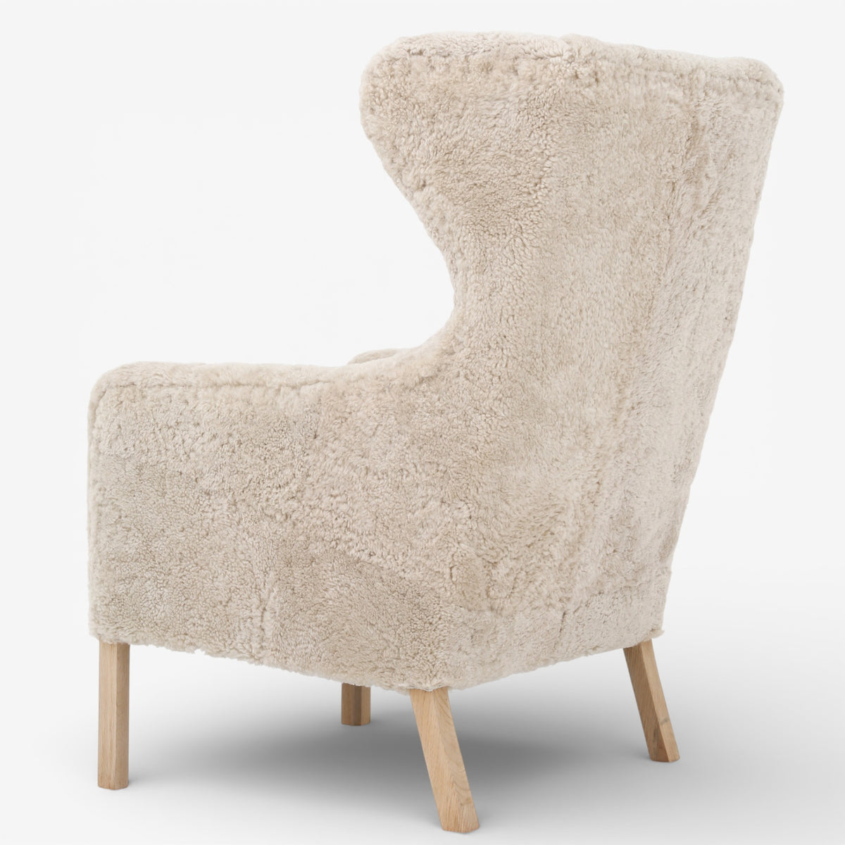 'Slotsholm' wingback chair in lambskin