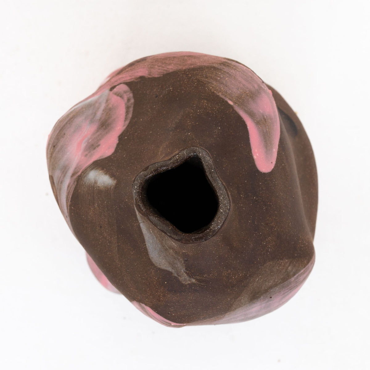 Vase in partially unglazed stoneware