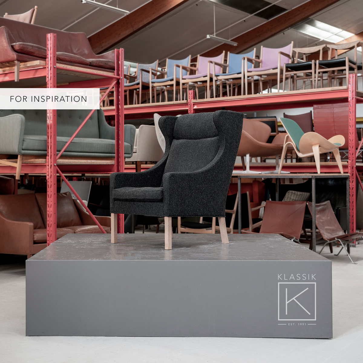 BM 2204 - Wingback Chair in new textile